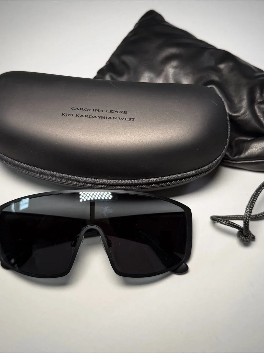Carolina Lemke x Kim Kardashian West Women's Black Shield Sunglasses